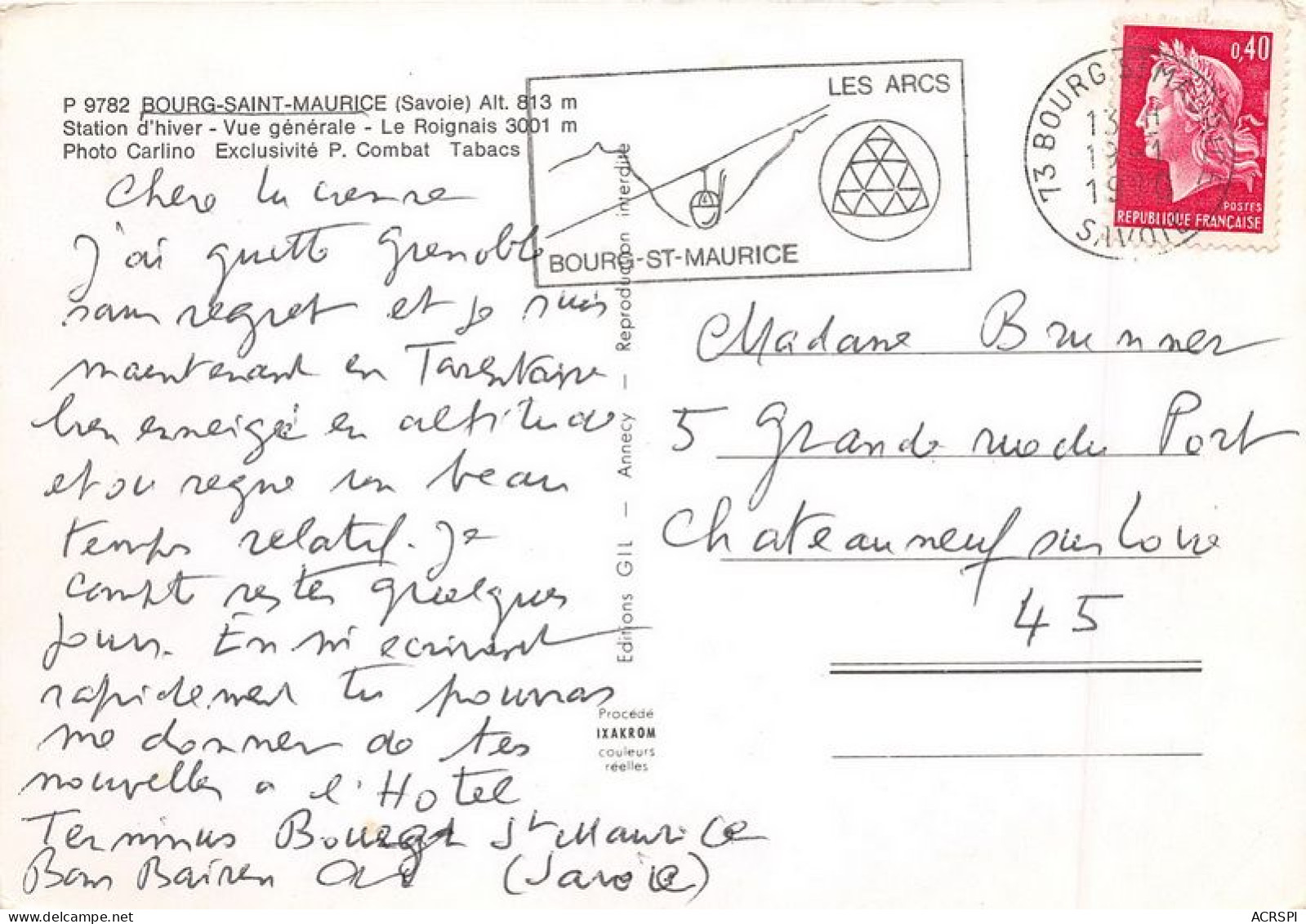 BOURG SAINT MAURICE Station D Hiver Vue Generale Le Roignais 3001m 2(scan Recto-verso) MA1051 - Bourg Saint Maurice
