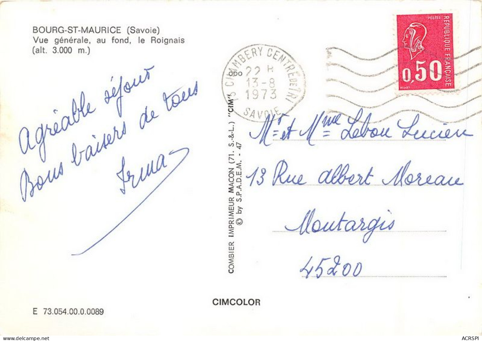 BOURG SAINT MAURICE Vue Generale Au Fond Le Roignais 6(scan Recto-verso) MA1051 - Bourg Saint Maurice