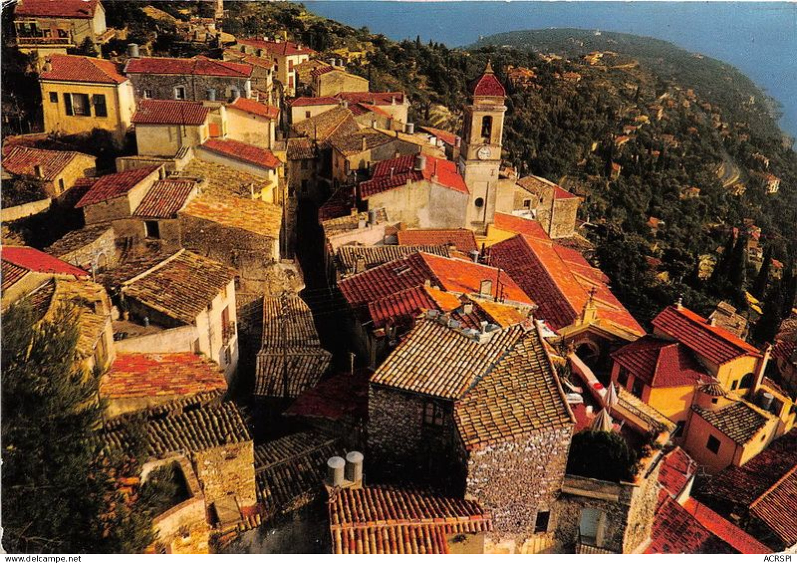 ROQUEBRUNE VILLAGE La Vieille Cite Medievale Aux Maisons Pittoresque A Droite Le Cap Martin 20(scan Recto-verso) MA1043 - Roquebrune-Cap-Martin