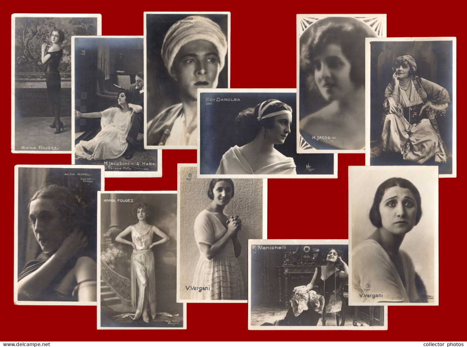 Kingdom Of Italy 1920s. Movie Stars. Lot Of 11 Vintage Potscards. R [de119] - Colecciones Y Lotes