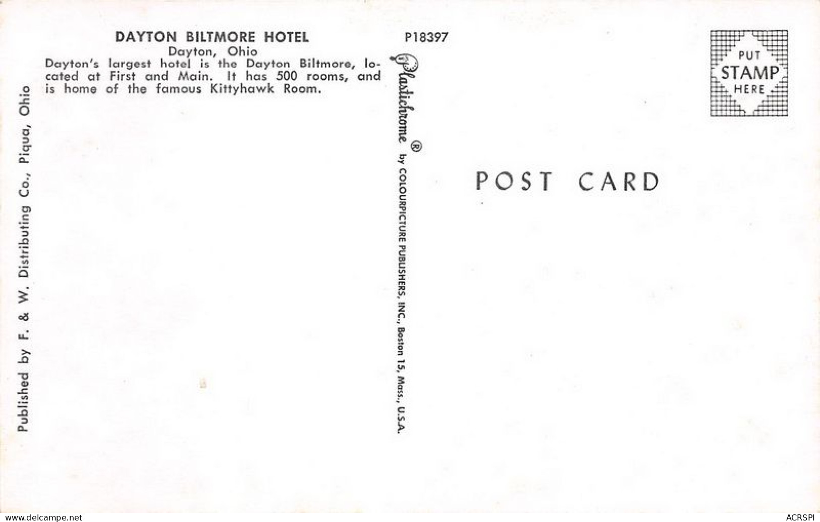 DAYLTON  BILTMORE HOTEL OHIO ETATS UNIS 28(scan Recto-verso) MA1084 - Dayton