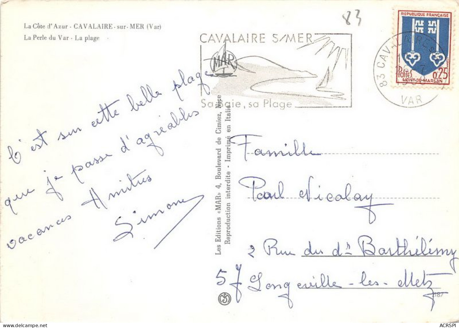 CAVALAIRE SUR MER La Perle Du Var La Plage 11(scan Recto-verso) MA1082 - Cavalaire-sur-Mer