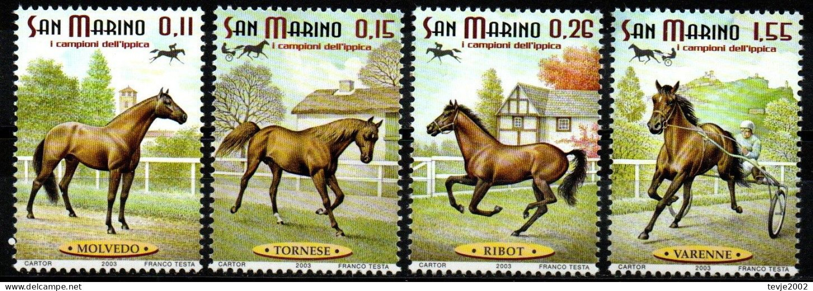 San Marino 2003 - Mi.Nr. 2087 - 2090 - Postfrisch MNH - Tiere Animals Pferde Horses - Cavalli