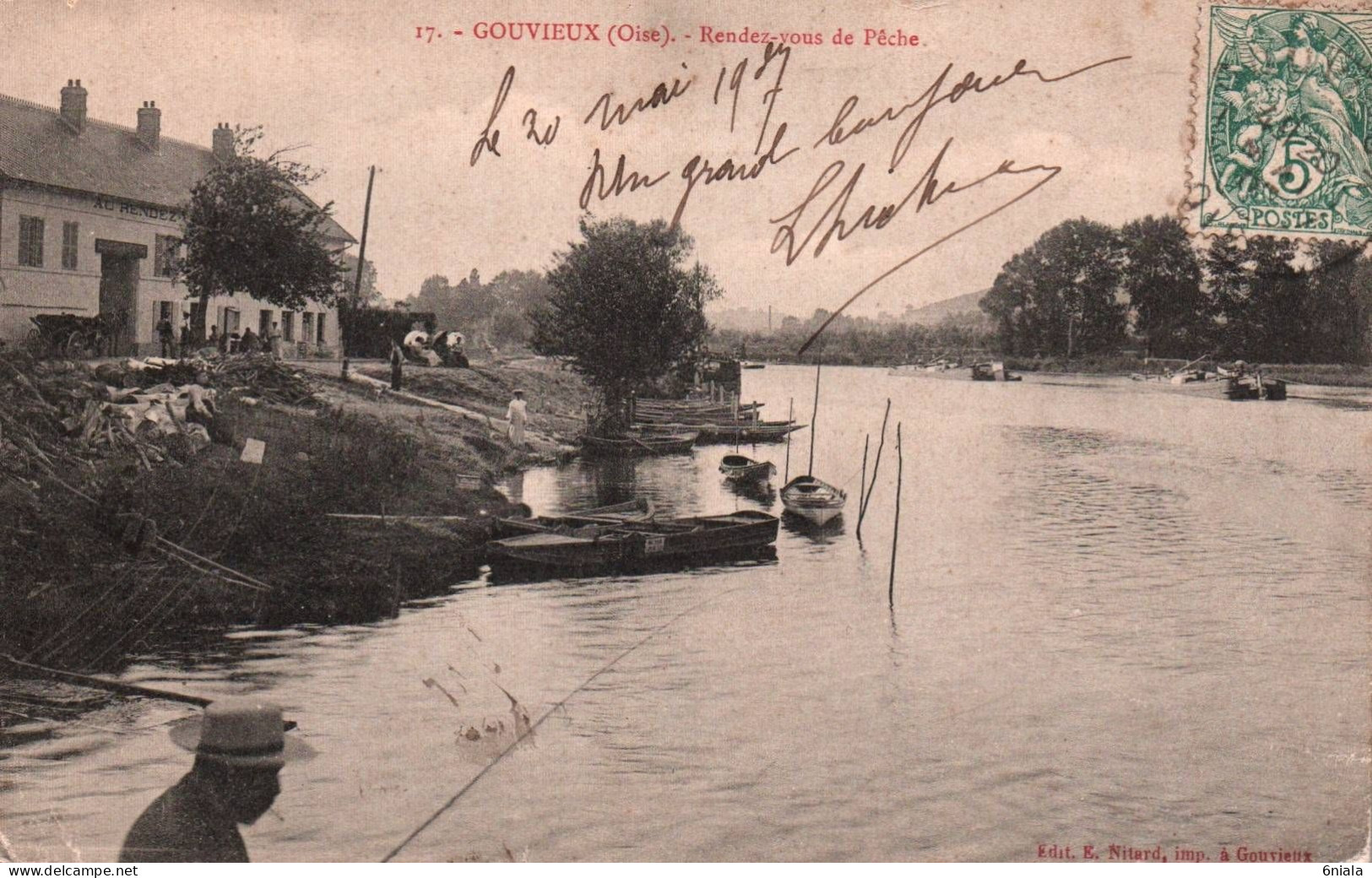 F 21531 GOUVIEUX  Rendez Vous De Pêche ( Barque Pêcheur ) (60 ) - Gouvieux