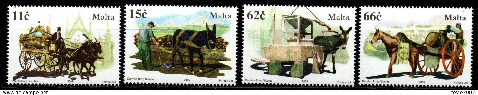 Malta 2005 - Mi.Nr. 1409 - 1412 - Postfrisch MNH - Tiere Animals Pferde Horses - Isle Of Man