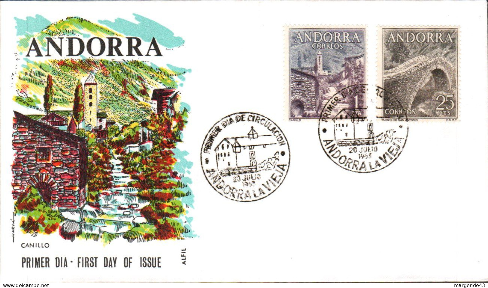 ANDORRE ESPAGNOL LOT 35  FDC DIFFERENTS - Lots & Kiloware (mixtures) - Max. 999 Stamps