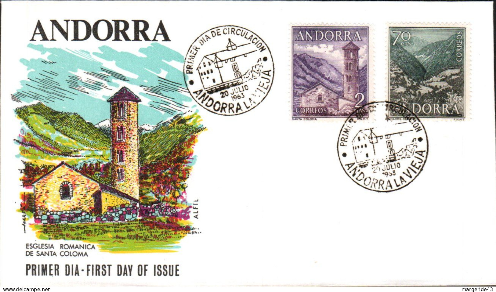 ANDORRE ESPAGNOL LOT 35  FDC DIFFERENTS - Mezclas (max 999 Sellos)