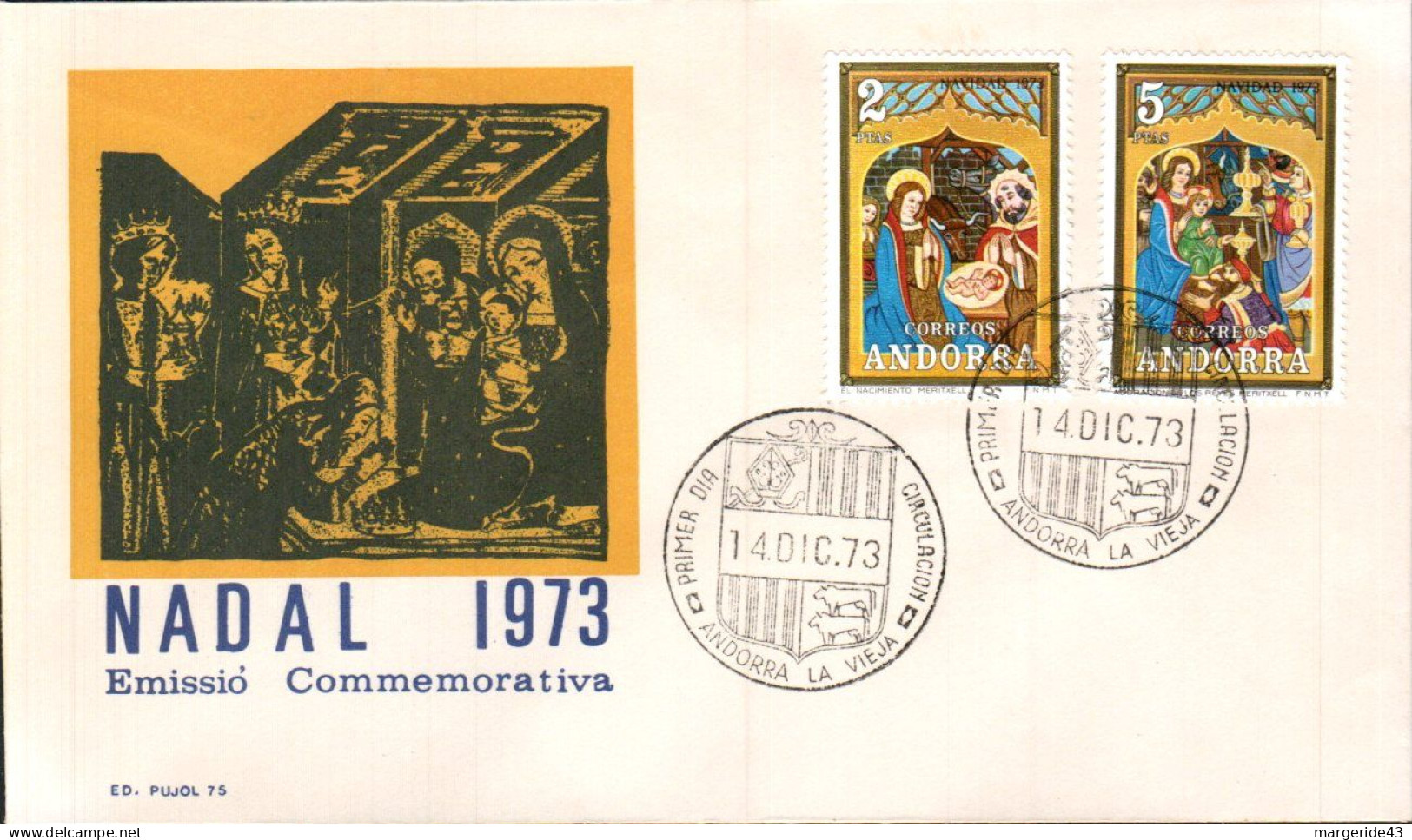 ANDORRE ESPAGNOL LOT 35  FDC DIFFERENTS