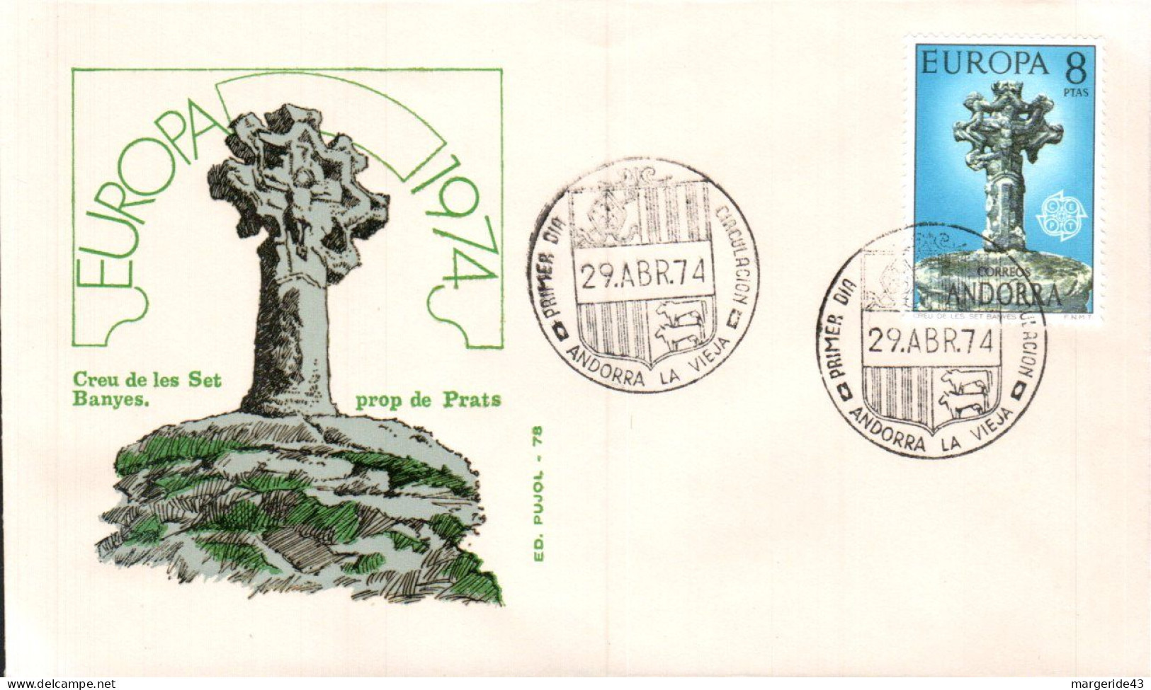 ANDORRE ESPAGNOL LOT 35  FDC DIFFERENTS