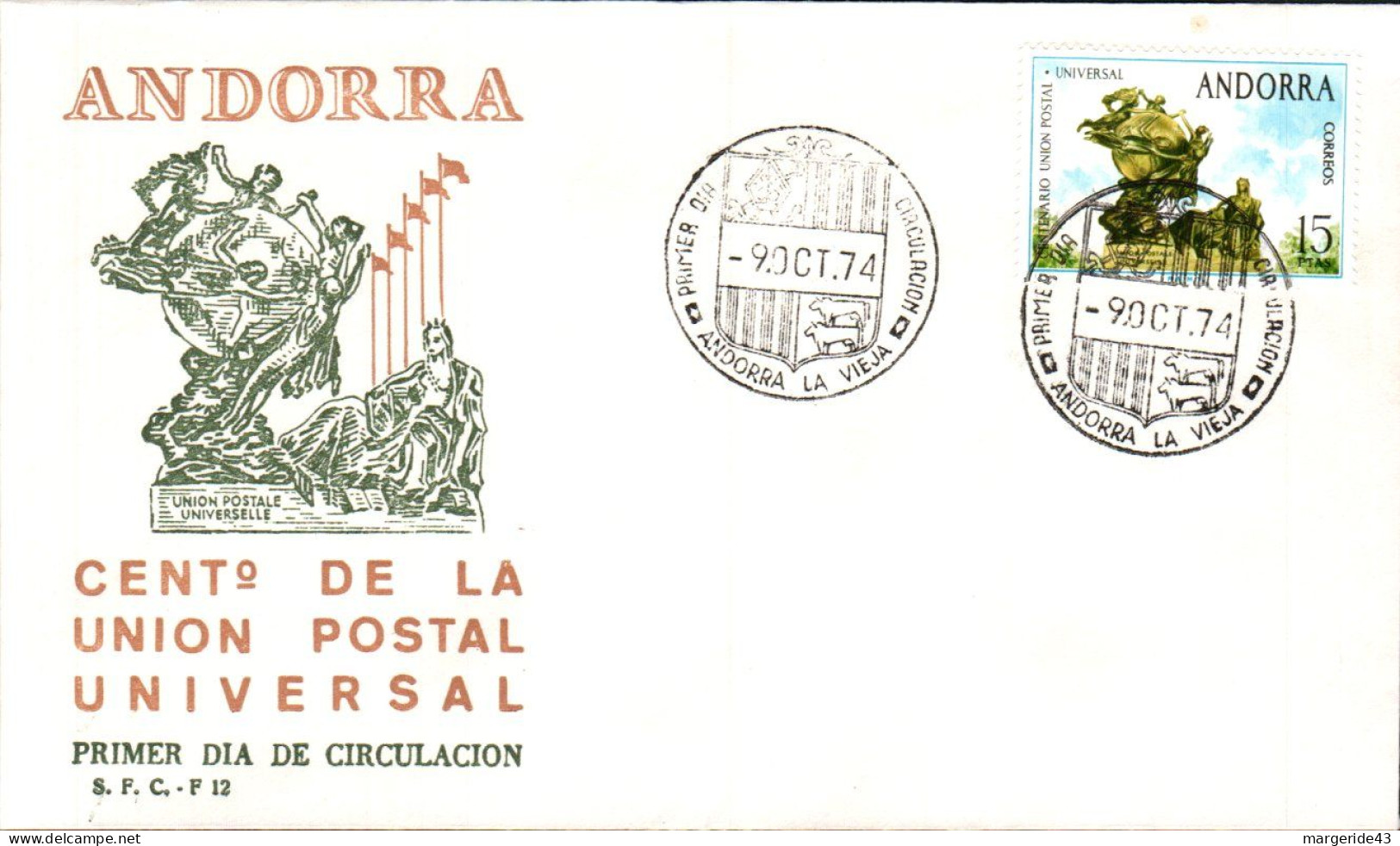 ANDORRE ESPAGNOL LOT 35  FDC DIFFERENTS