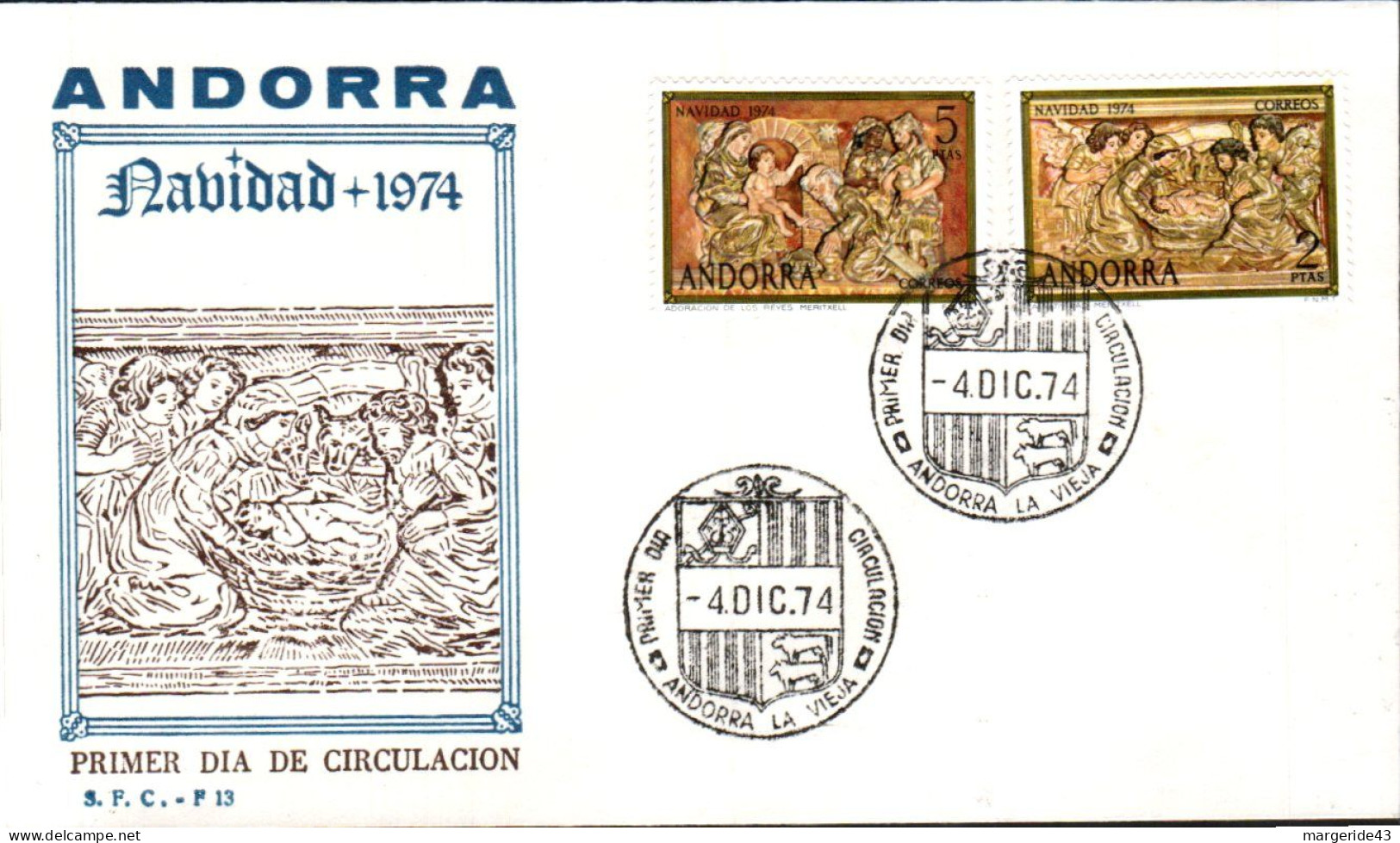 ANDORRE ESPAGNOL LOT 35  FDC DIFFERENTS