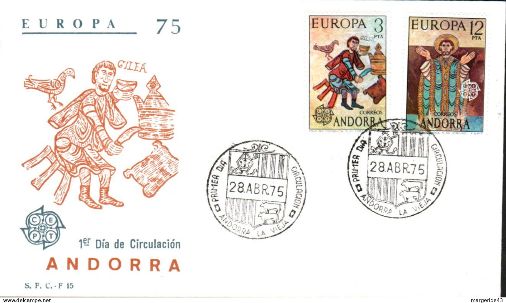 ANDORRE ESPAGNOL LOT 35  FDC DIFFERENTS