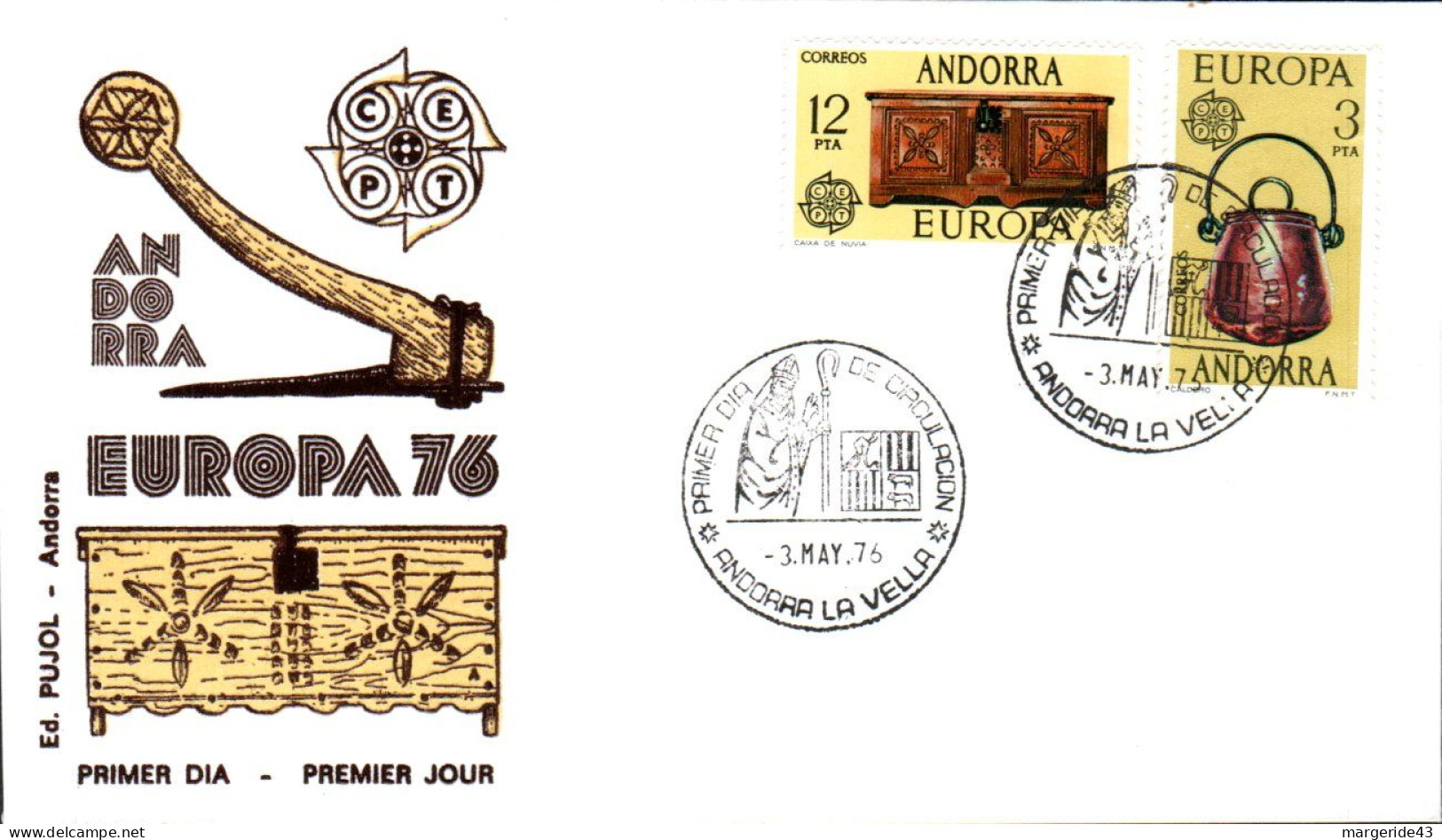 ANDORRE ESPAGNOL LOT 35  FDC DIFFERENTS