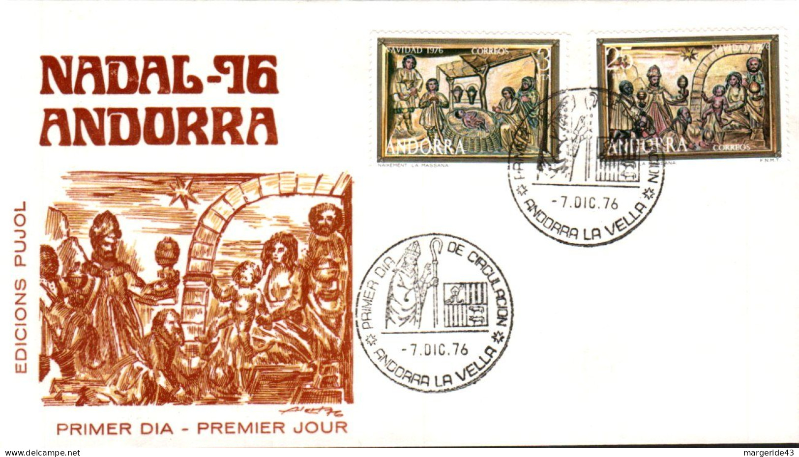 ANDORRE ESPAGNOL LOT 35  FDC DIFFERENTS