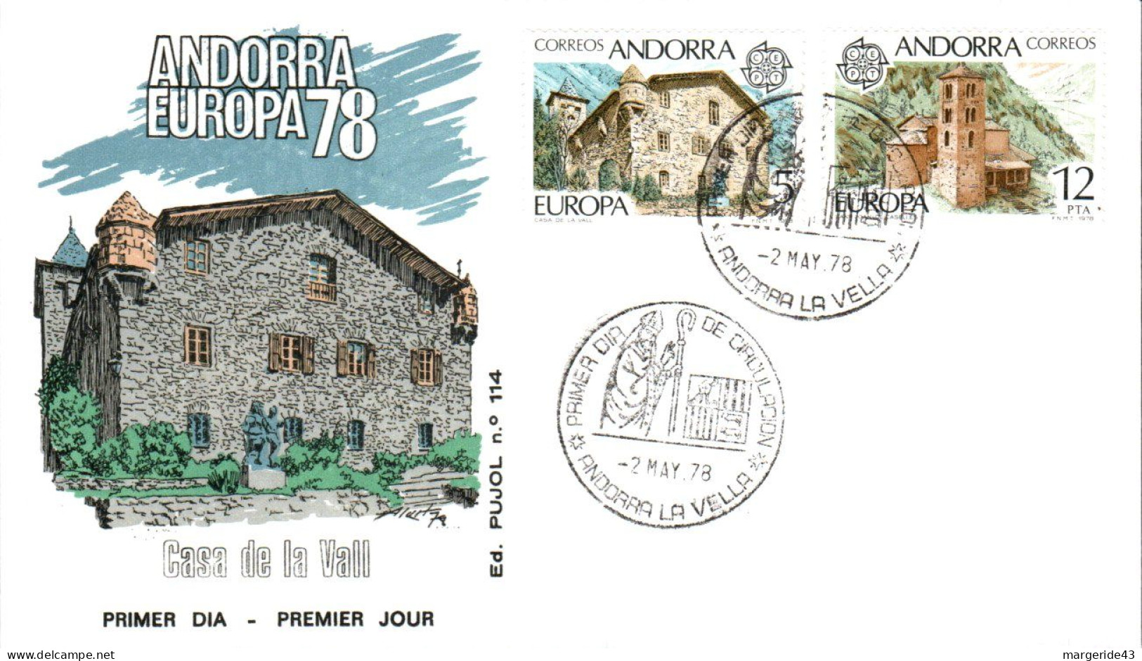 ANDORRE ESPAGNOL LOT 35  FDC DIFFERENTS