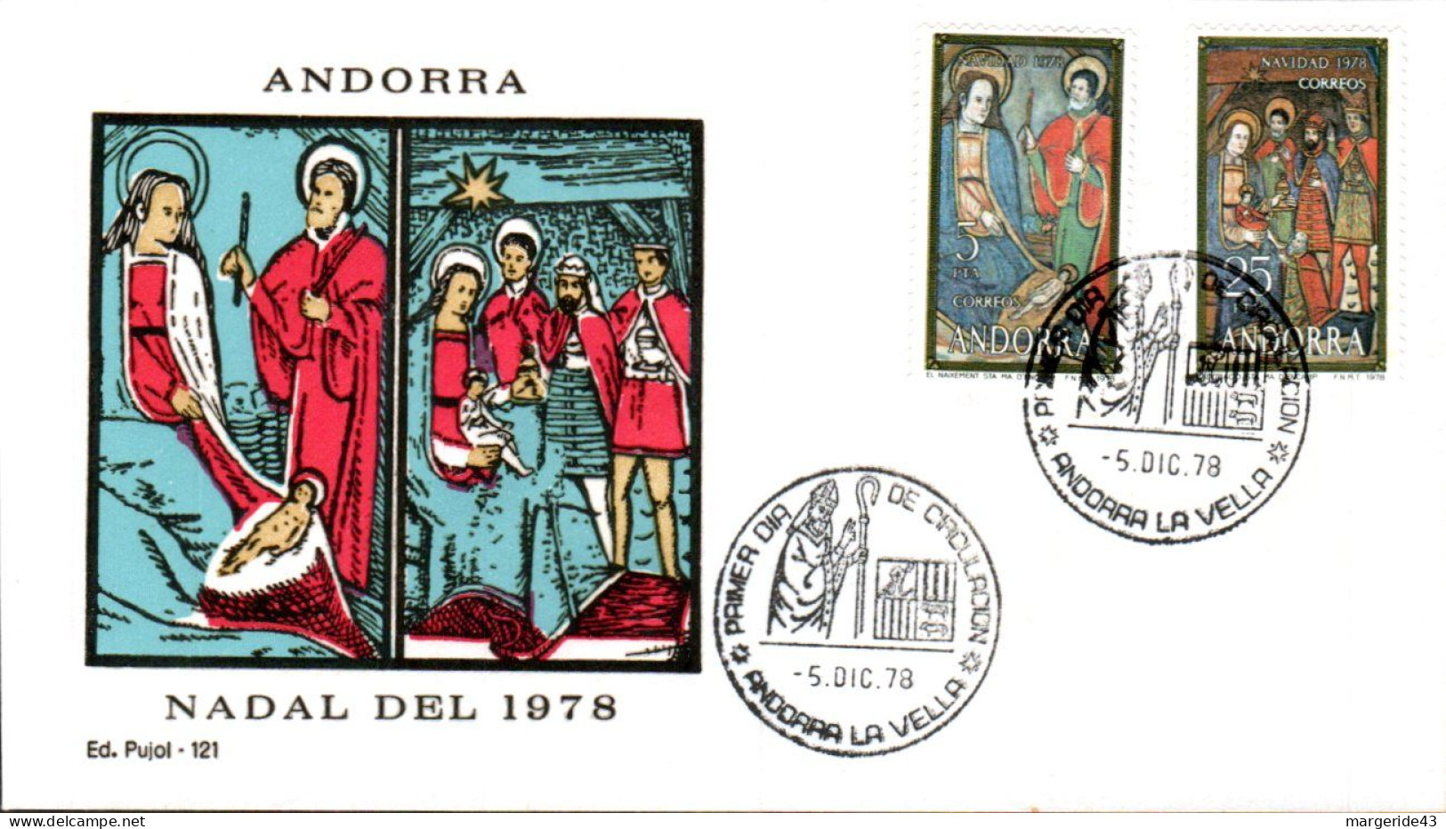 ANDORRE ESPAGNOL LOT 35  FDC DIFFERENTS