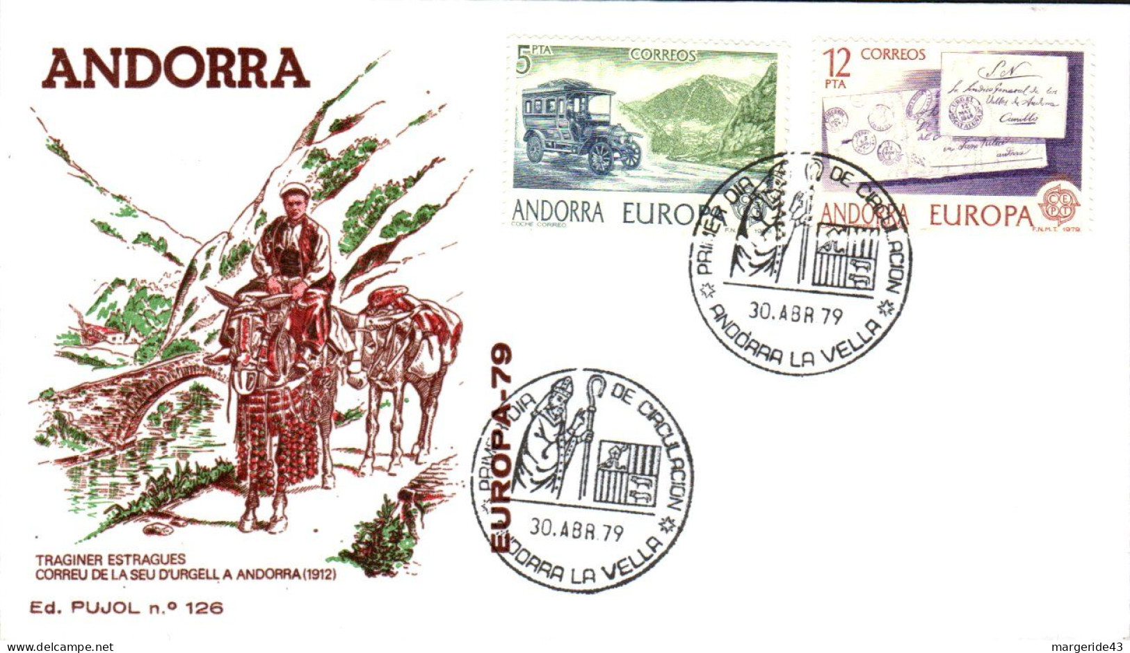 ANDORRE ESPAGNOL LOT 35  FDC DIFFERENTS