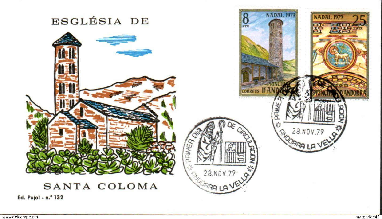 ANDORRE ESPAGNOL LOT 35  FDC DIFFERENTS