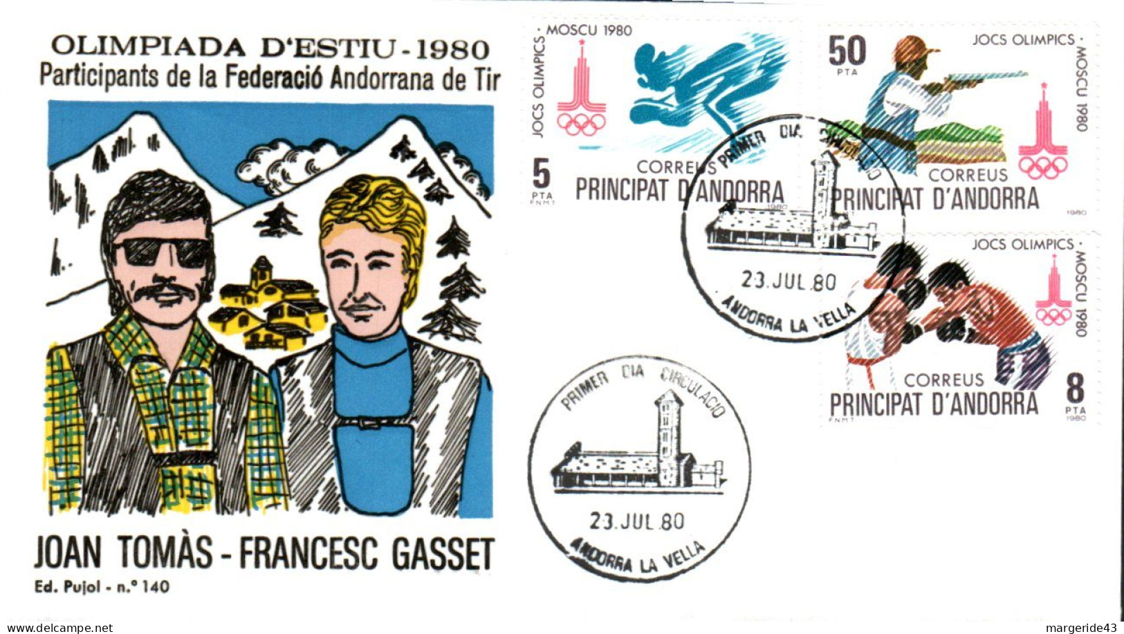 ANDORRE ESPAGNOL LOT 35  FDC DIFFERENTS