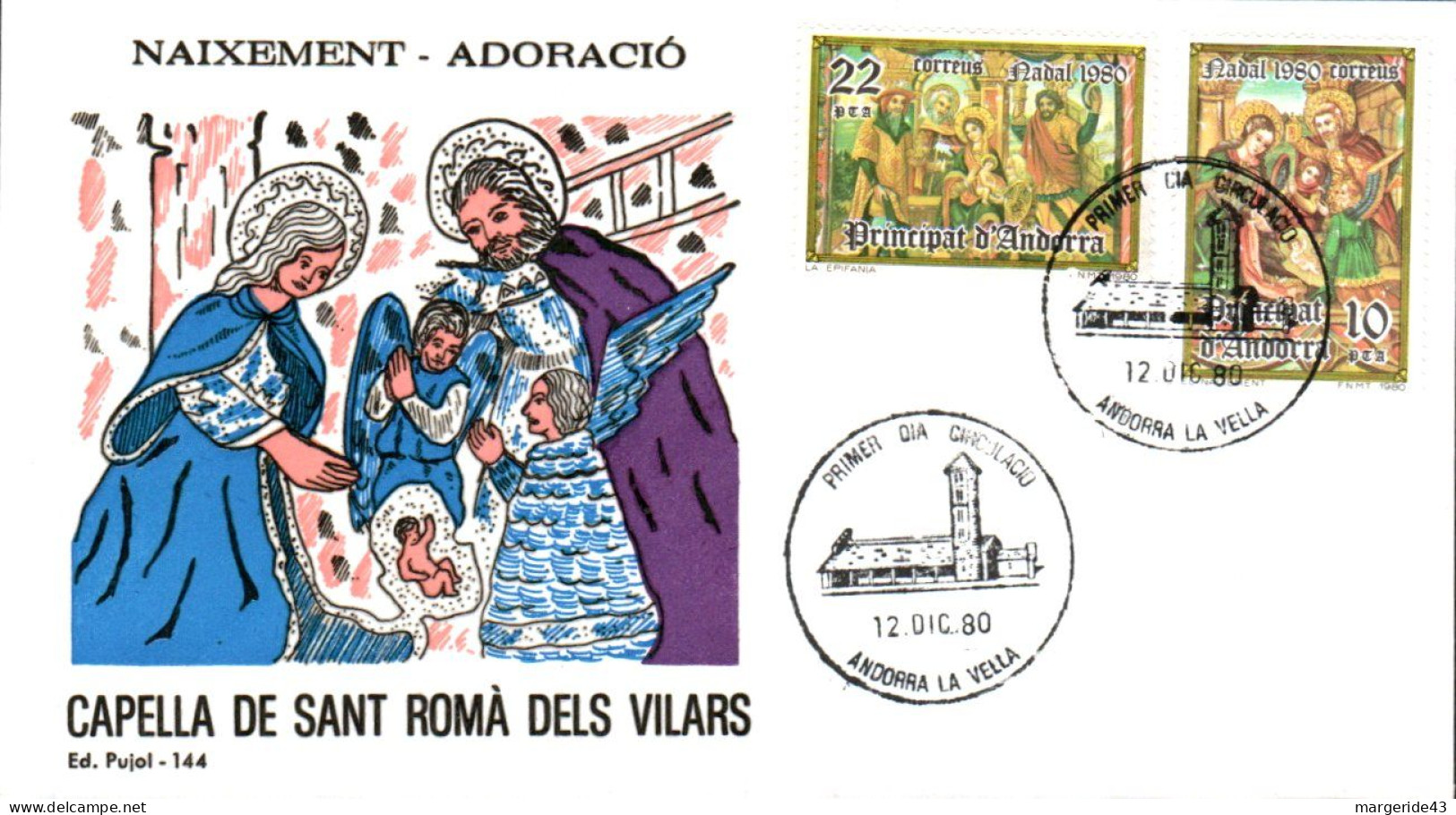 ANDORRE ESPAGNOL LOT 35  FDC DIFFERENTS