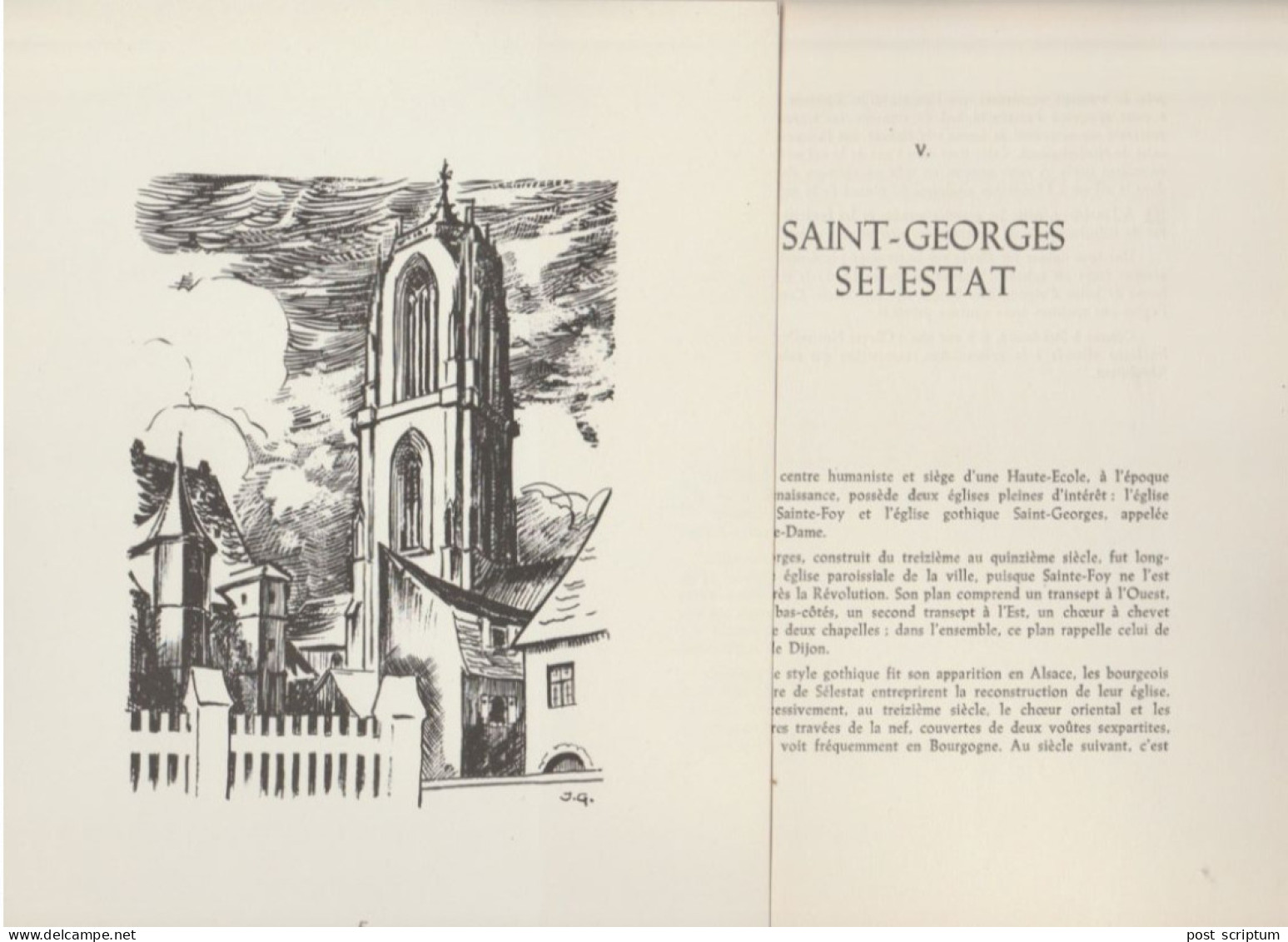 Dessin Commenté - église Saint Georges De Sélestat - Dibujos