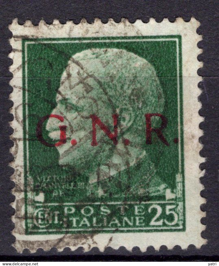 Repubblica Sociale (1943) - GNR Brescia, 25 Centesimi Ø - Afgestempeld