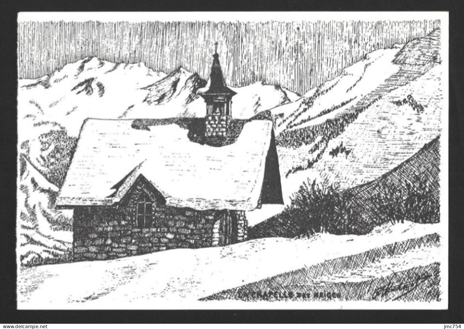 Montriond (74 Haute-Savoie).   La Chapelle Des Neiges.   Gravure Signée. - Other & Unclassified