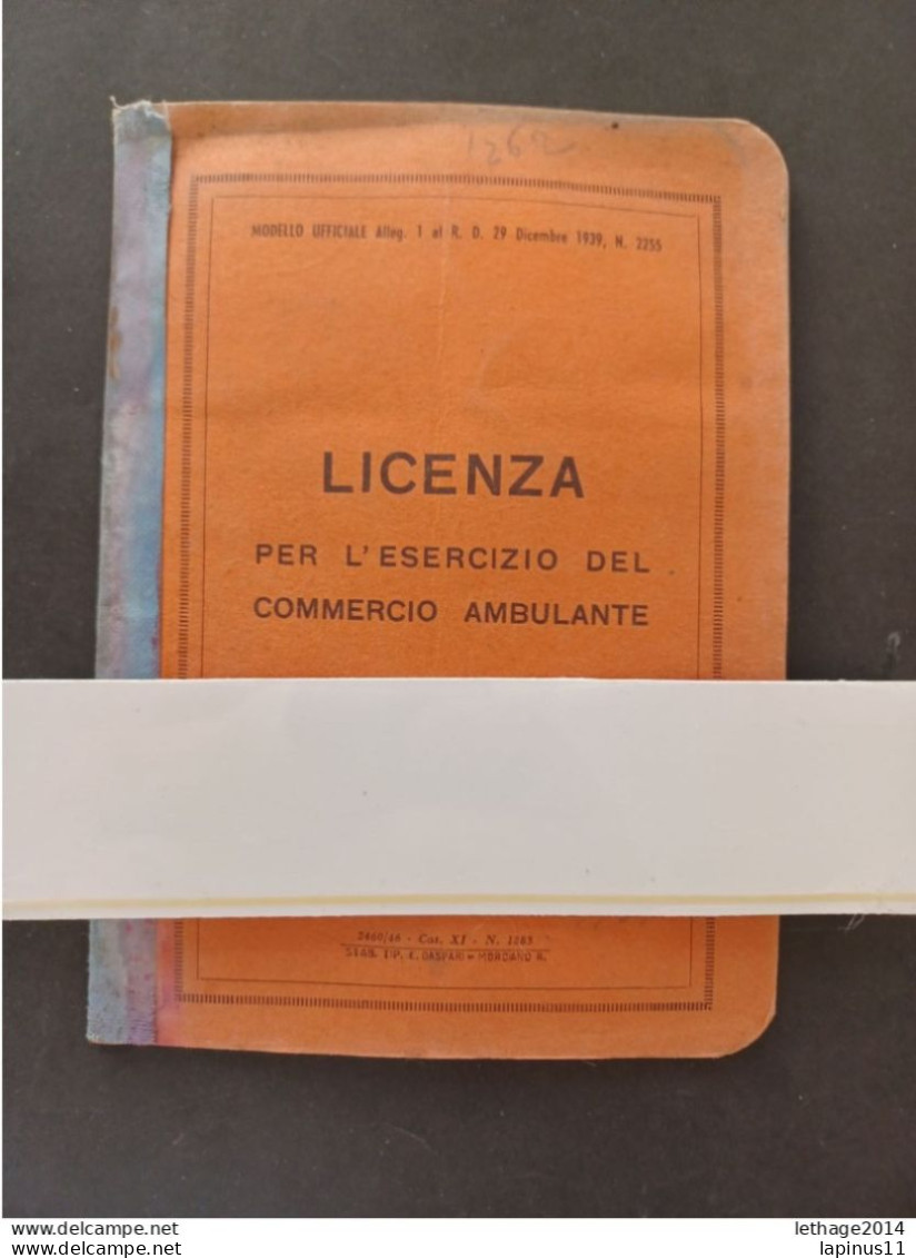 DOCUMENTO LIBRETTO LICENZA AMBULANTE COMPLETO CON FISCALI TAXE 5 SCANNER - Colecciones