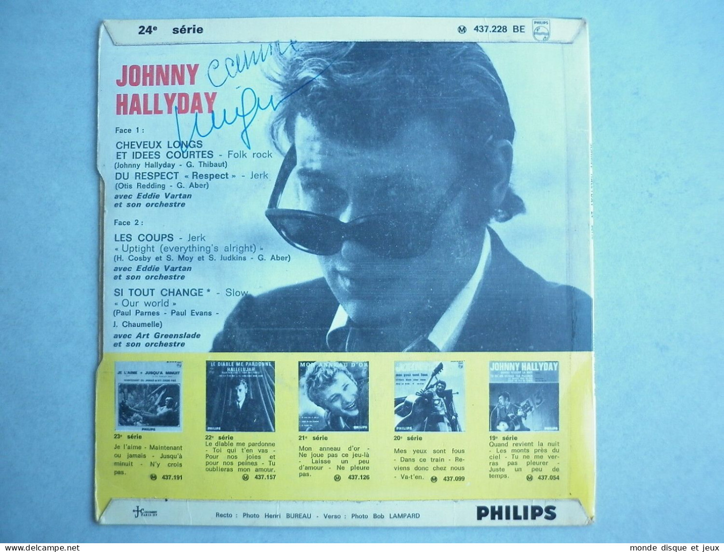 Johnny Hallyday 45Tours EP Vinyle Cheveux Longs Et Idées Courtes Imp J.Colombet, Paris XV - 45 Rpm - Maxi-Singles