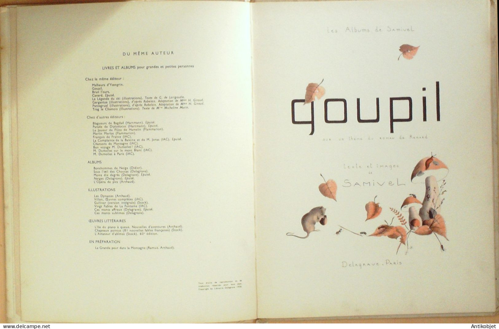 Goupil Illustrations Samivel Edit Delagrave Eo 1958 - 5. Guerras Mundiales