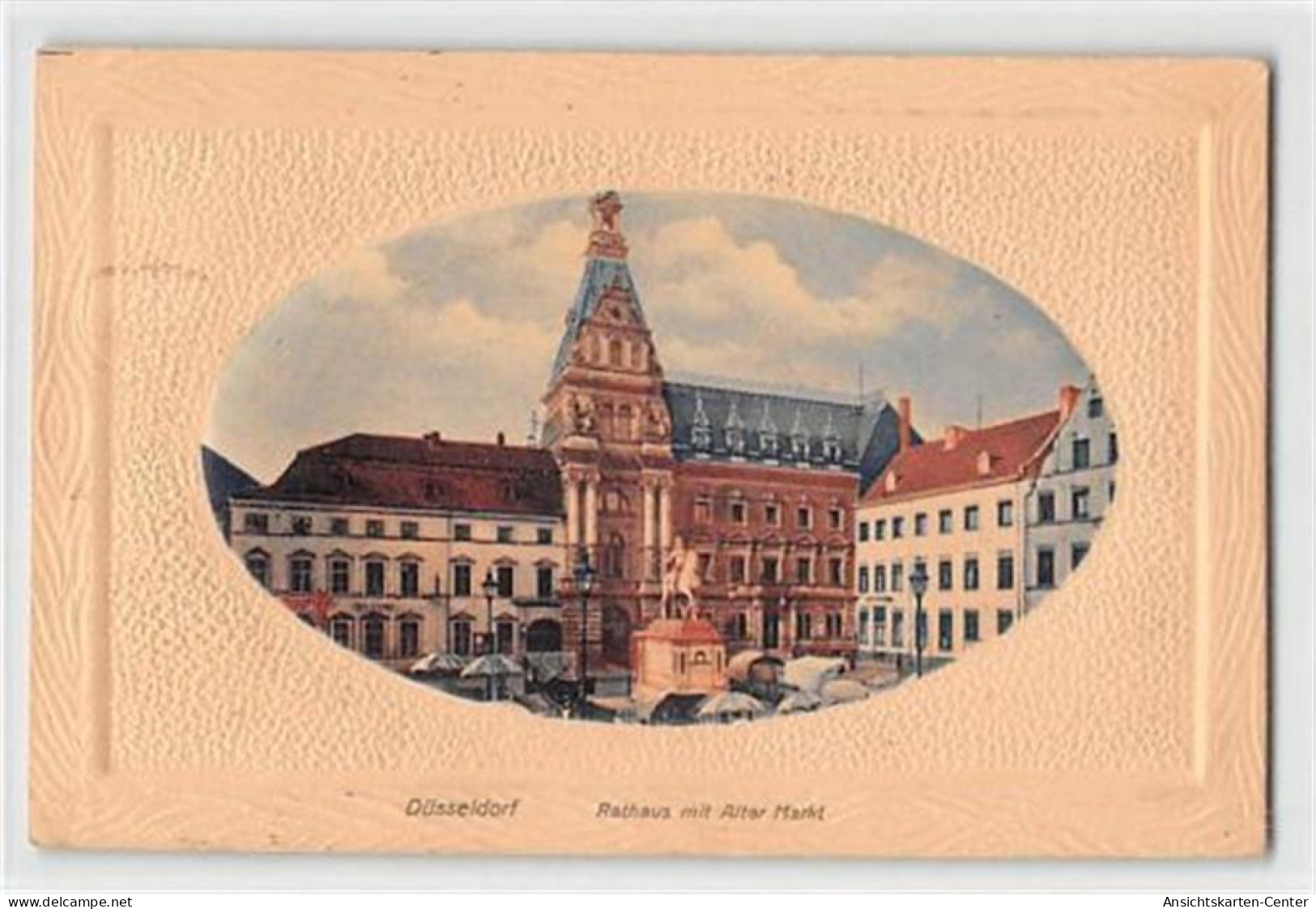 39117703 - Passepartoutkarte Duesseldorf. Rathaus Mit Alter Markt. Feldpost Gute Erhaltung. - Düsseldorf