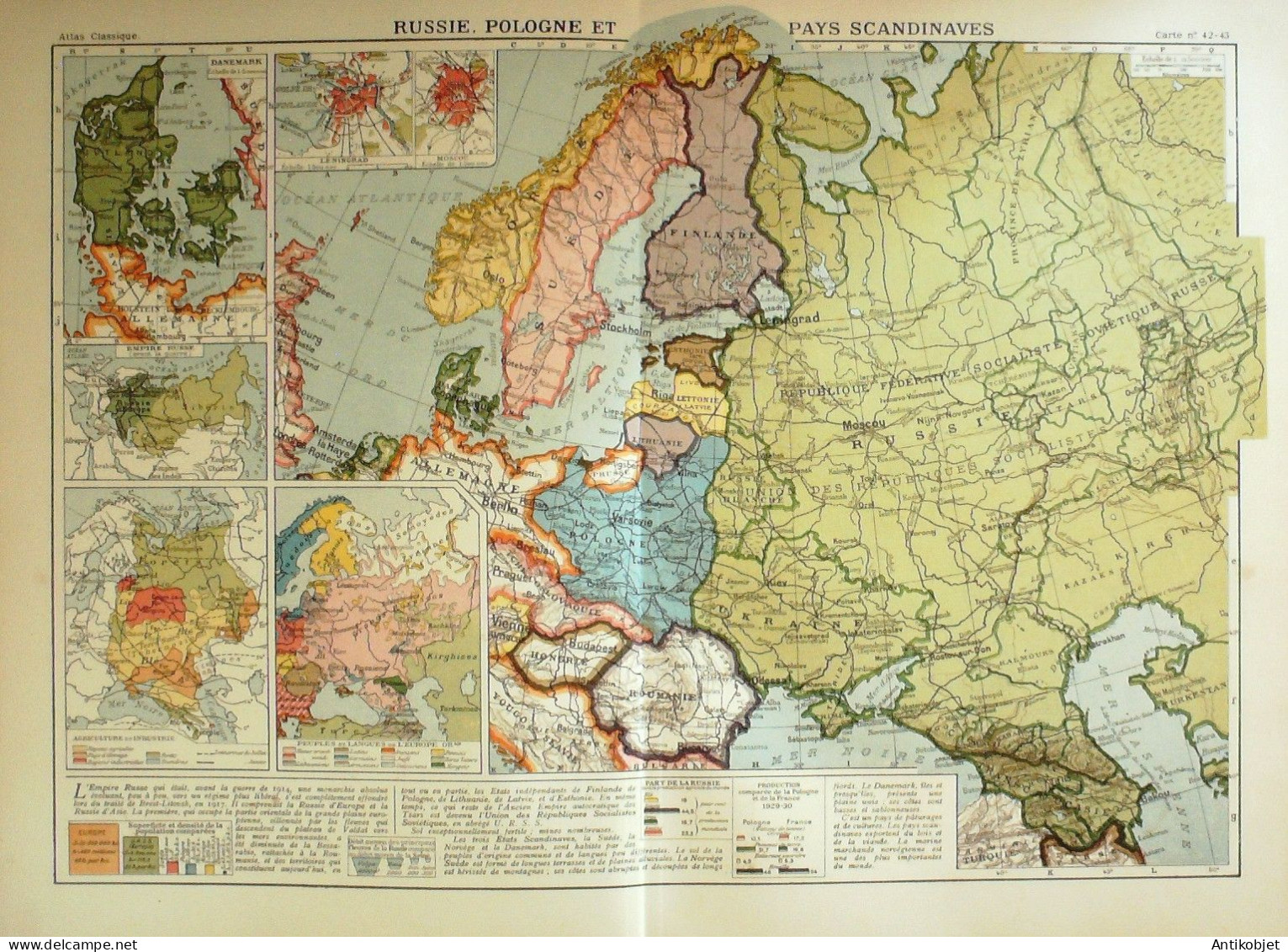 Atlas 343 Cartes Géographiques Srader Gallouedec (Hachette) 1931 - 5. Zeit Der Weltkriege