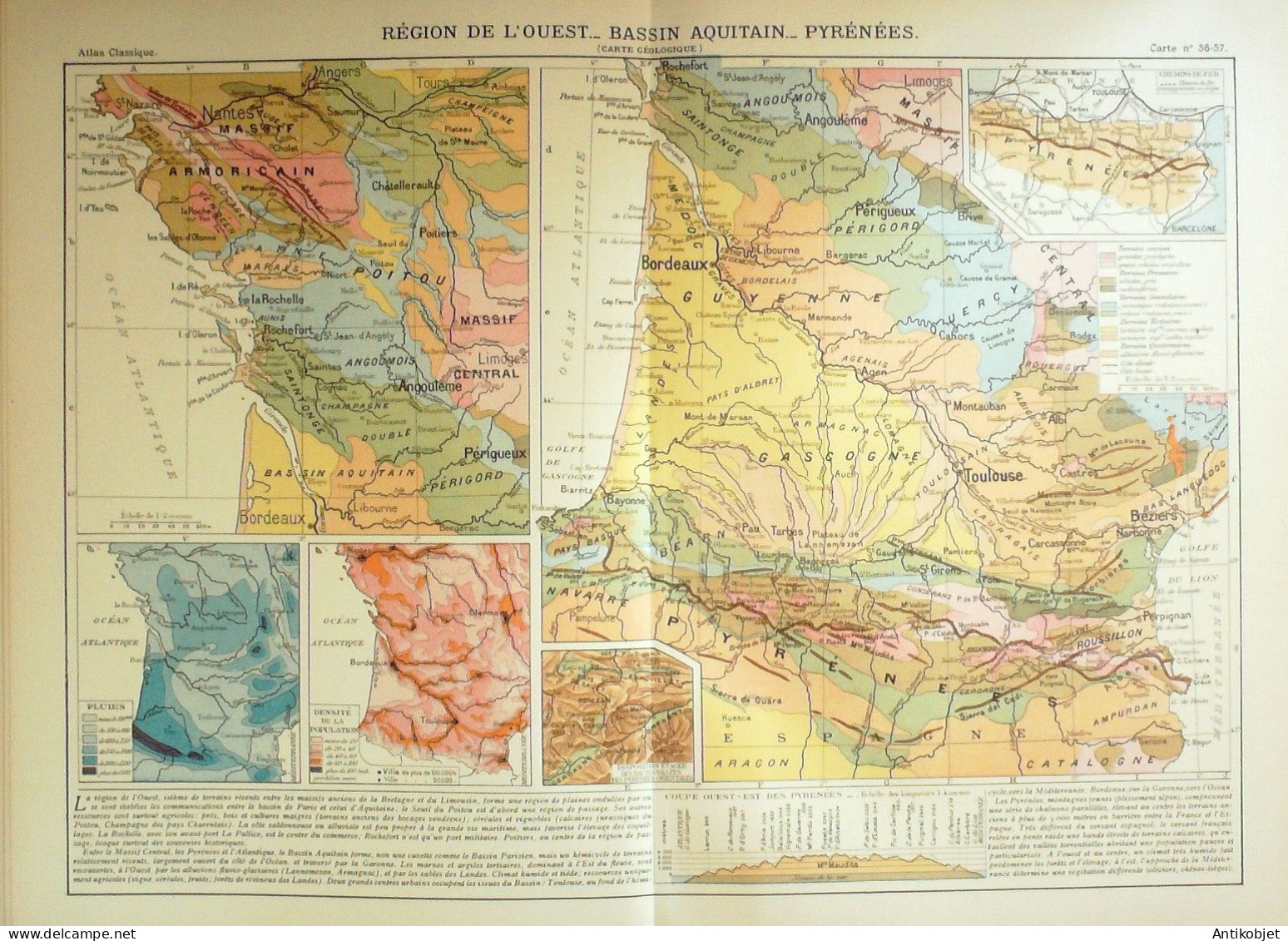 Atlas 343 cartes géographiques Srader Gallouedec (Hachette) 1931