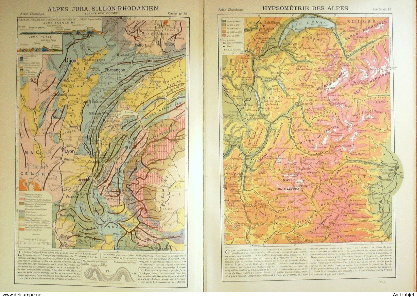 Atlas 343 cartes géographiques Srader Gallouedec (Hachette) 1931