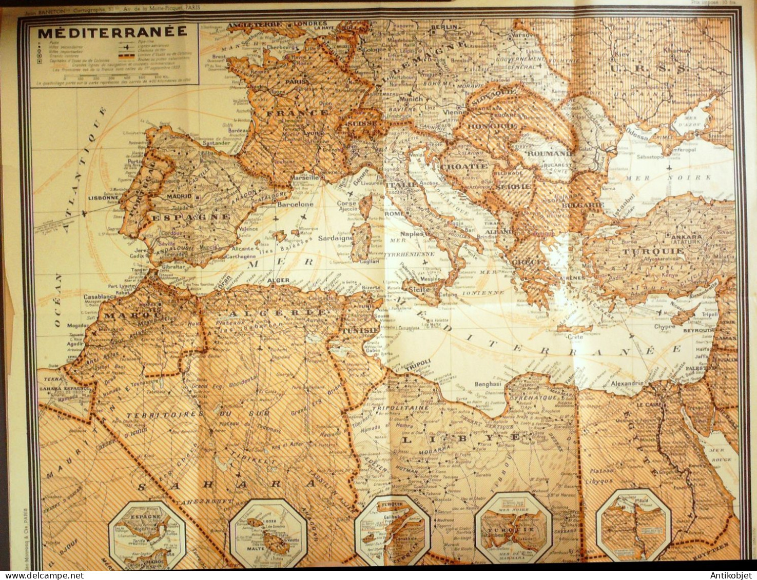 Atlas 343 cartes géographiques Srader Gallouedec (Hachette) 1931