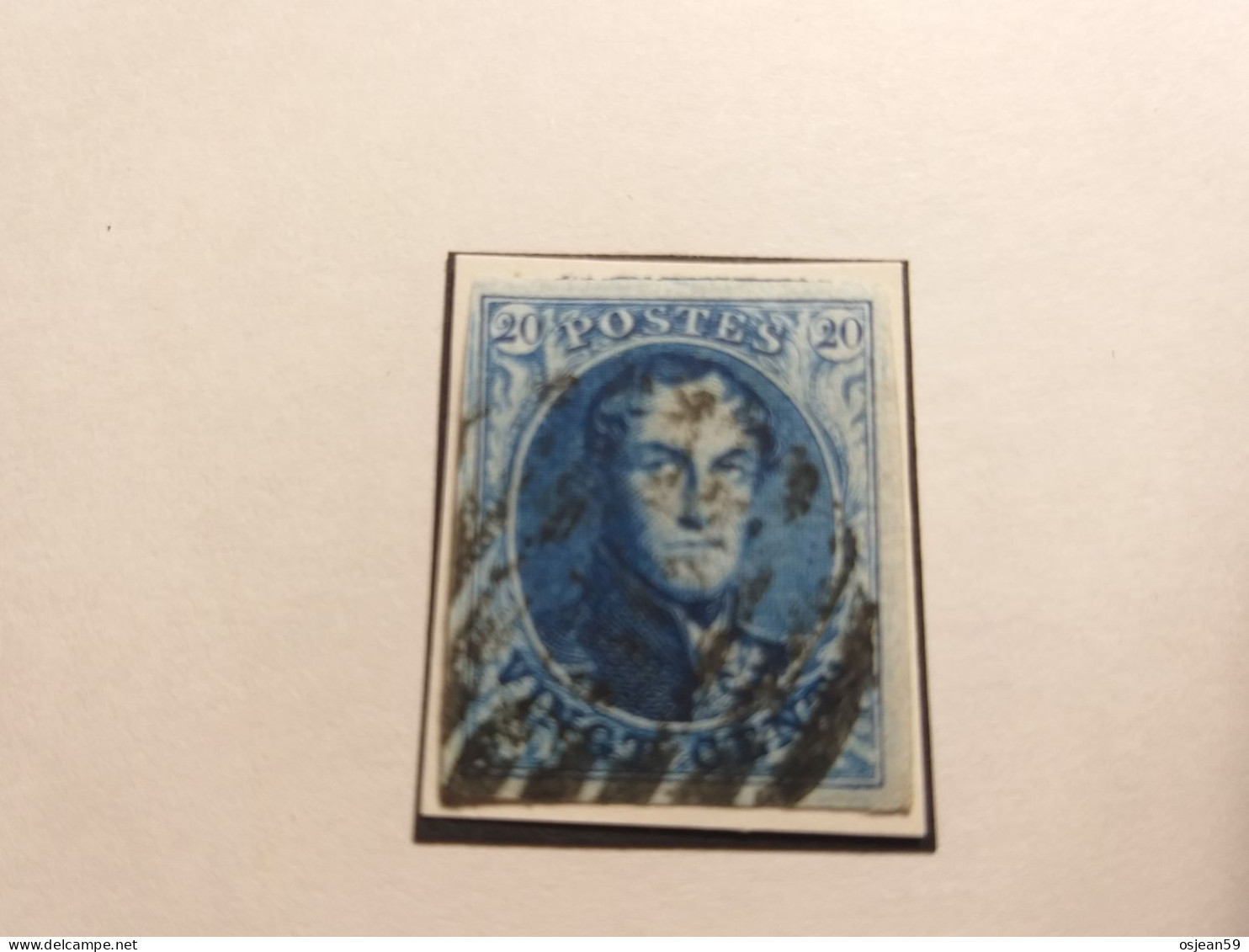 COB 11a. 20c Bleu . Obl ?? - 1858-1862 Medaillen (9/12)