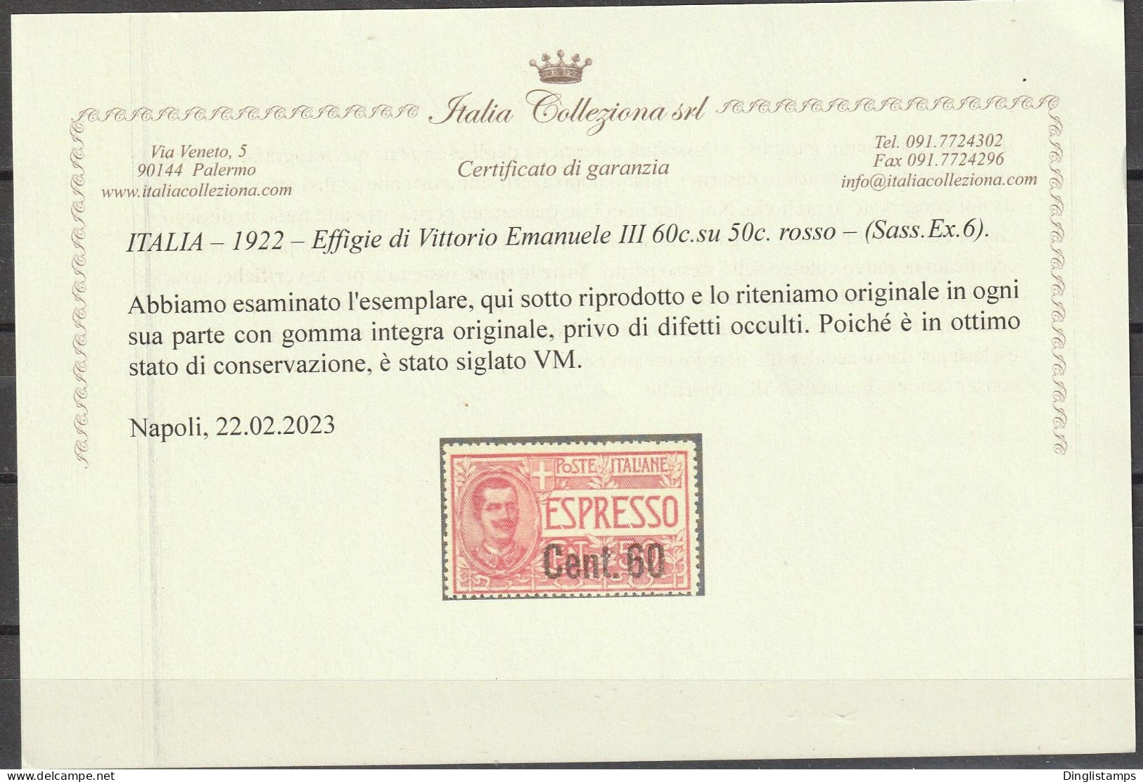 ITALY - 1922, Express Mail 60c On 50c - Mint/hinged