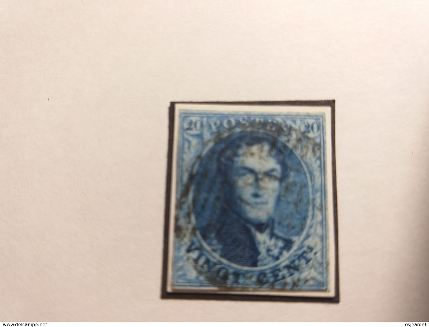 COB 11a. 20c Bleu . Obl ?? - 1858-1862 Medaillen (9/12)