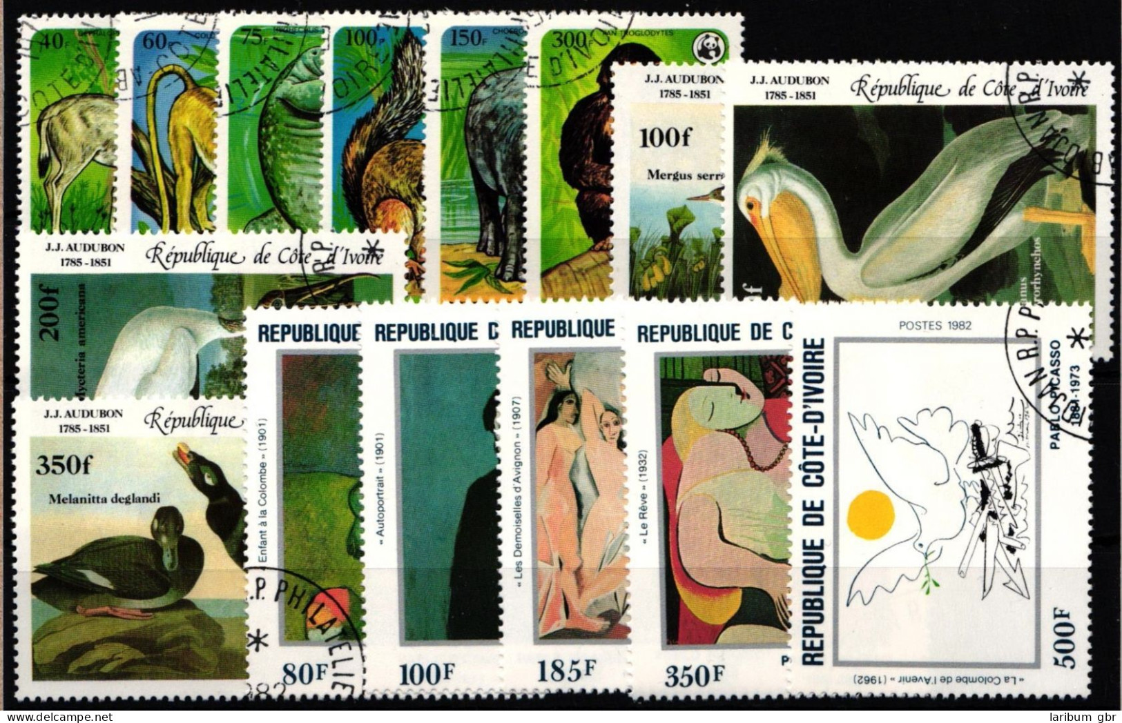 Elfenbeinküste Kleines Lot Aus Den 80ern Gestempelt #NI589 - Ivory Coast (1960-...)