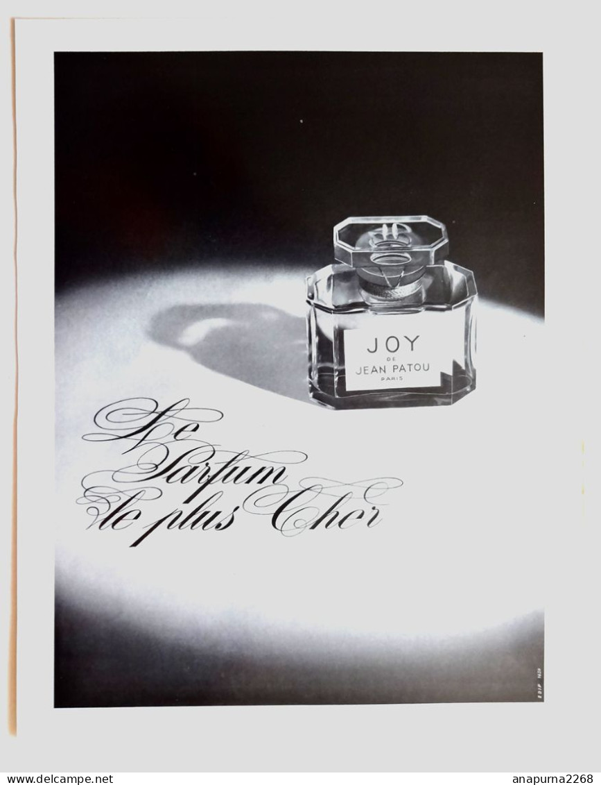 PUBLICITE ..PARFUM JOY....... DE JEAN PATOU.....LE PARFUM LE PLUS CHER - Publicités