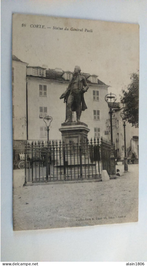 Carte Postale Ancienne ( Q2 ) De Corte , Statue  Du Général Paoli - Corte