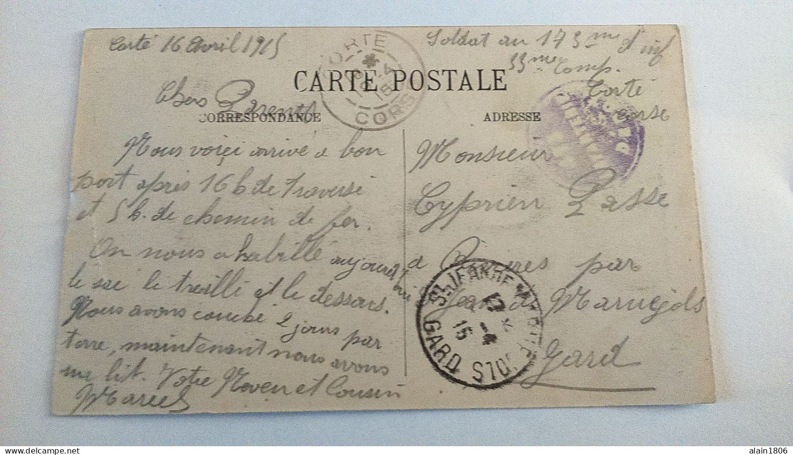 Carte Postale Ancienne ( Q2 ) De Corte , Statue  Du Général Paoli - Corte