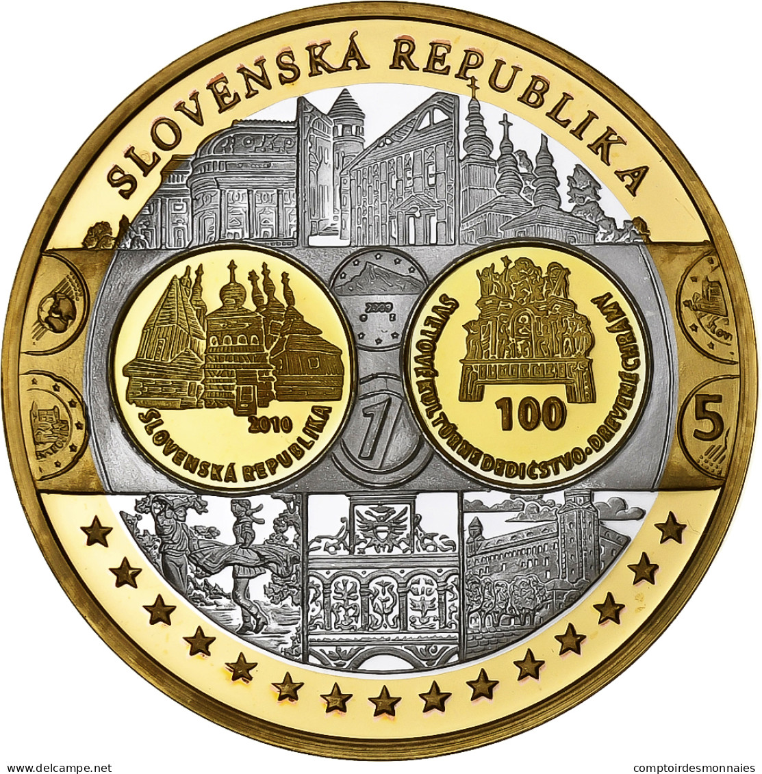 Slovaquie, Médaille, L'Europe, Cuivre Plaqué Argent, FDC, FDC - Autres & Non Classés
