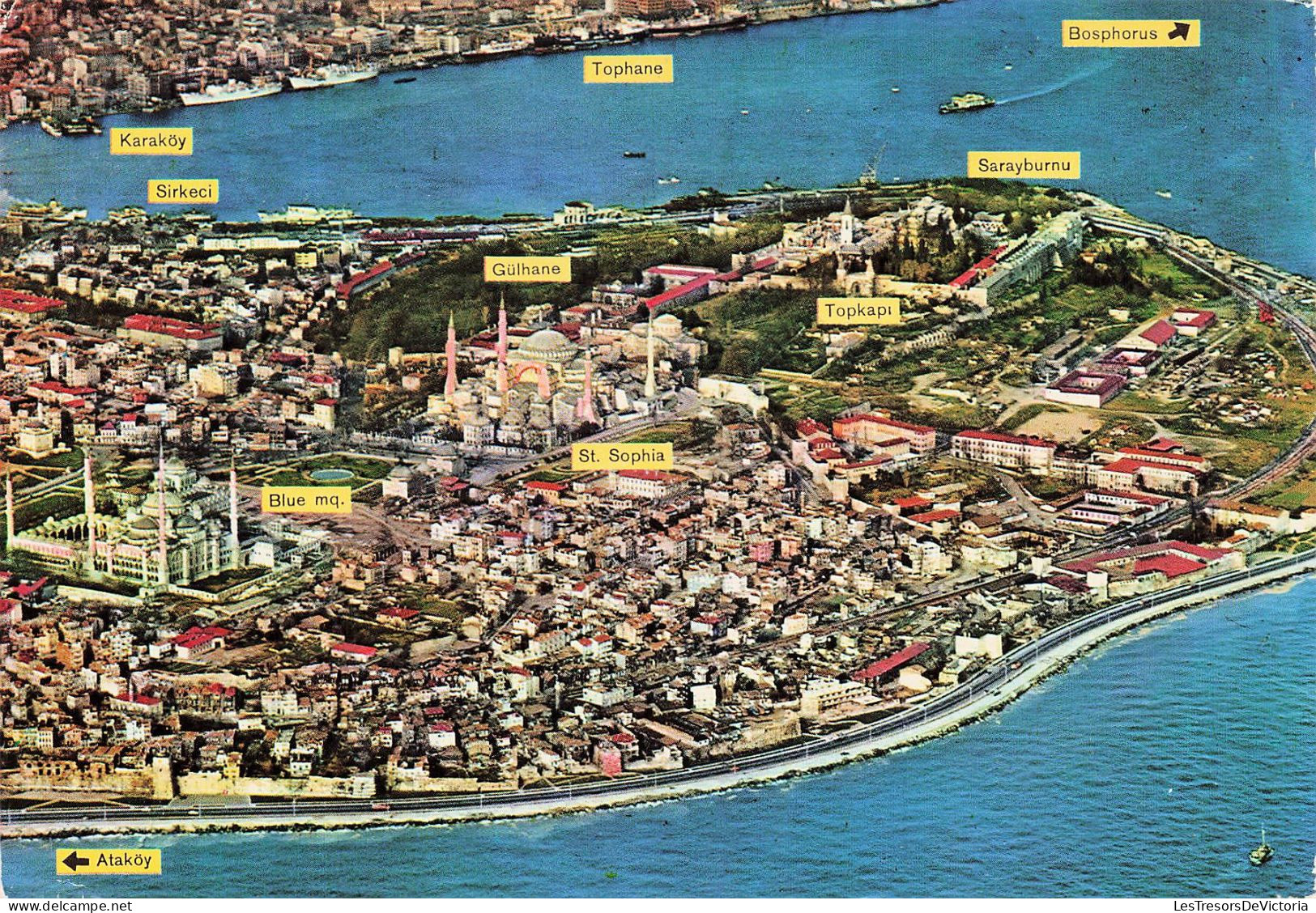 TURQUIE - Istanbul Ve Güzellikleri - Sultanahùet, Ayasofya Ve Topkapi - La Mosquée Bleue, St Sophie - Carte Postale - Türkei