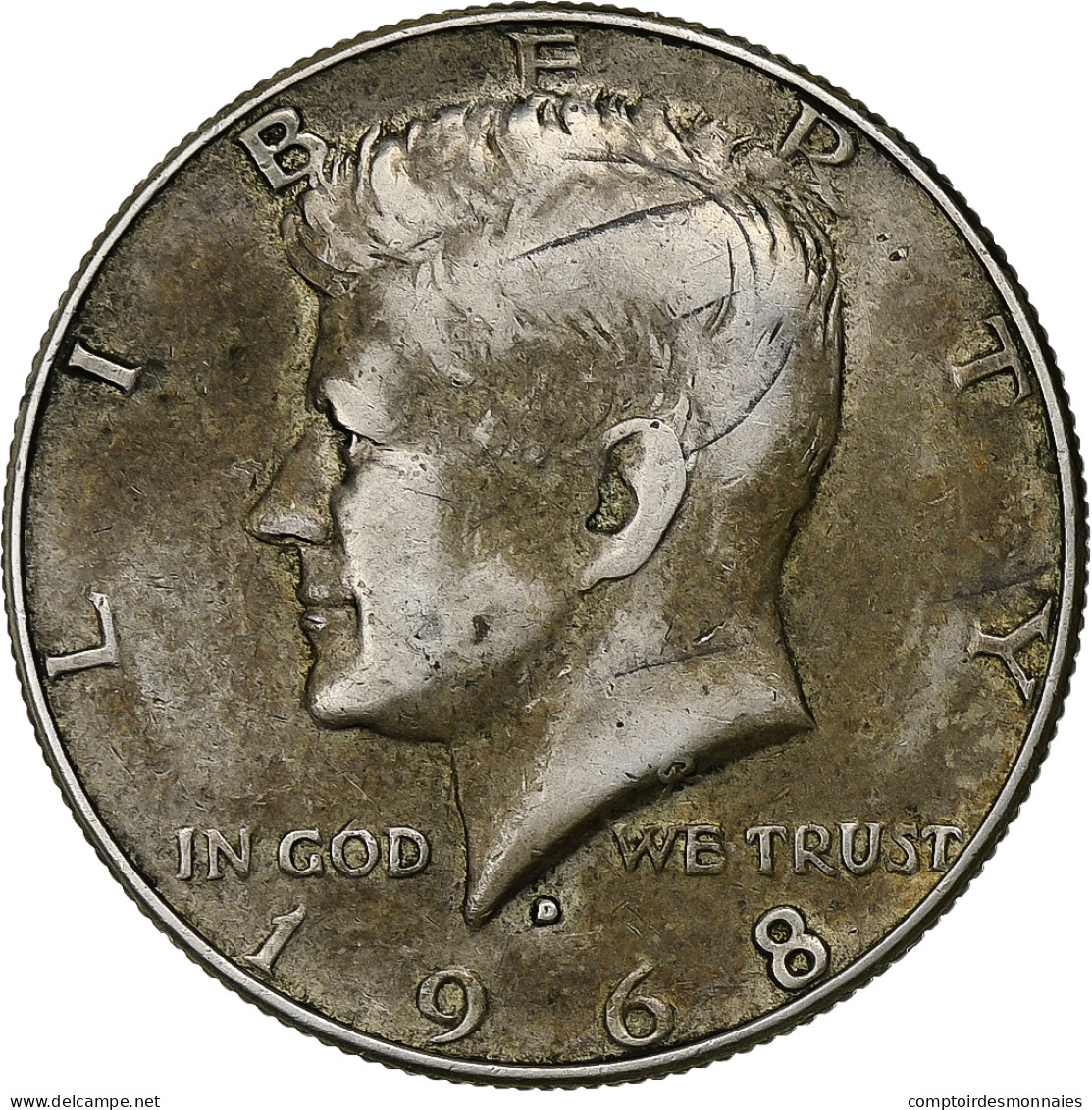 États-Unis, Half Dollar, Kennedy Half Dollar, 1968, U.S. Mint, Argent, TTB - 1964-…: Kennedy