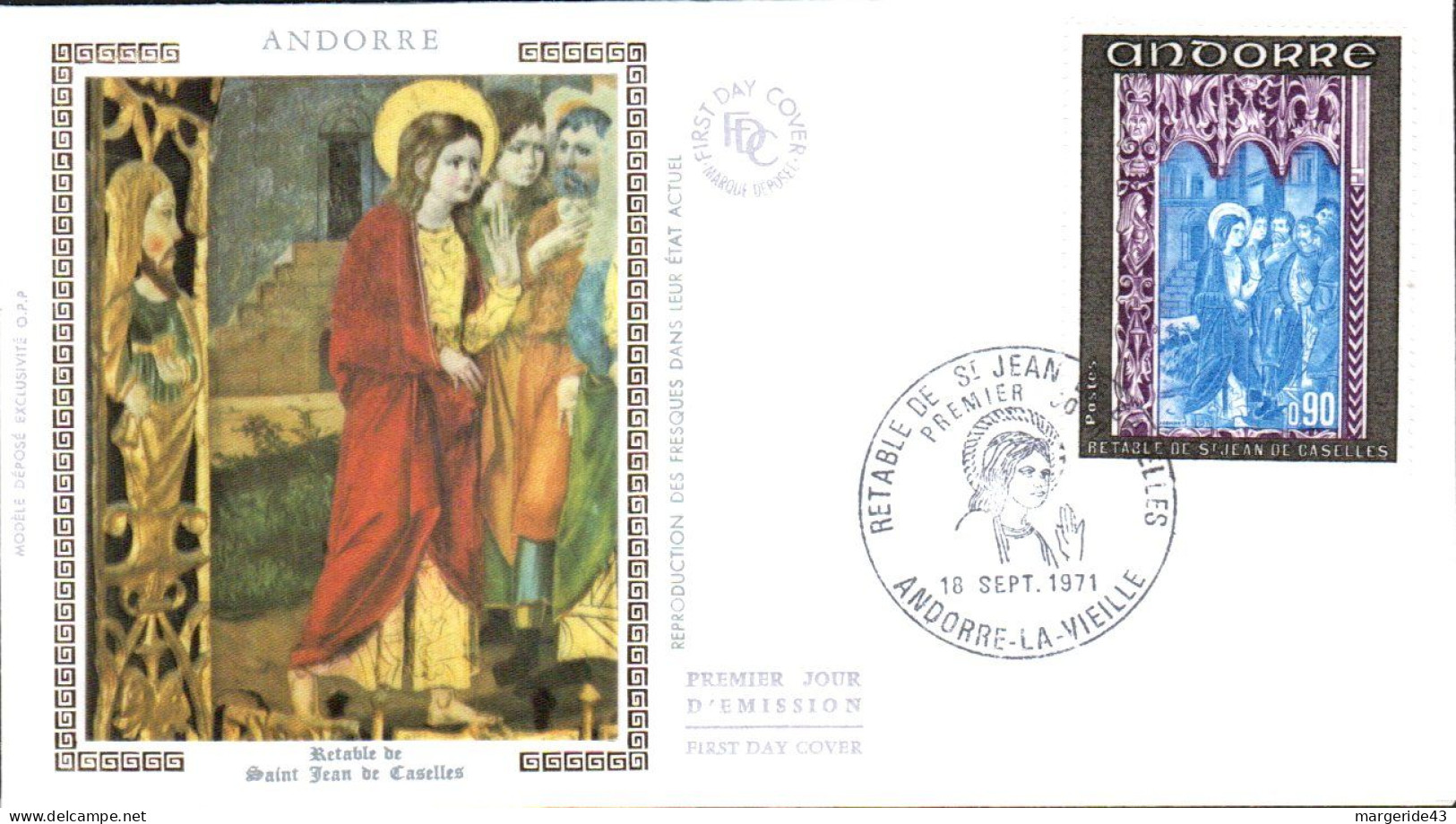 ANDORRE  LOT 38  FDC DIFFERENTS