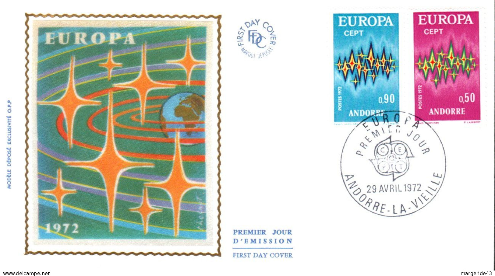 ANDORRE  LOT 38  FDC DIFFERENTS