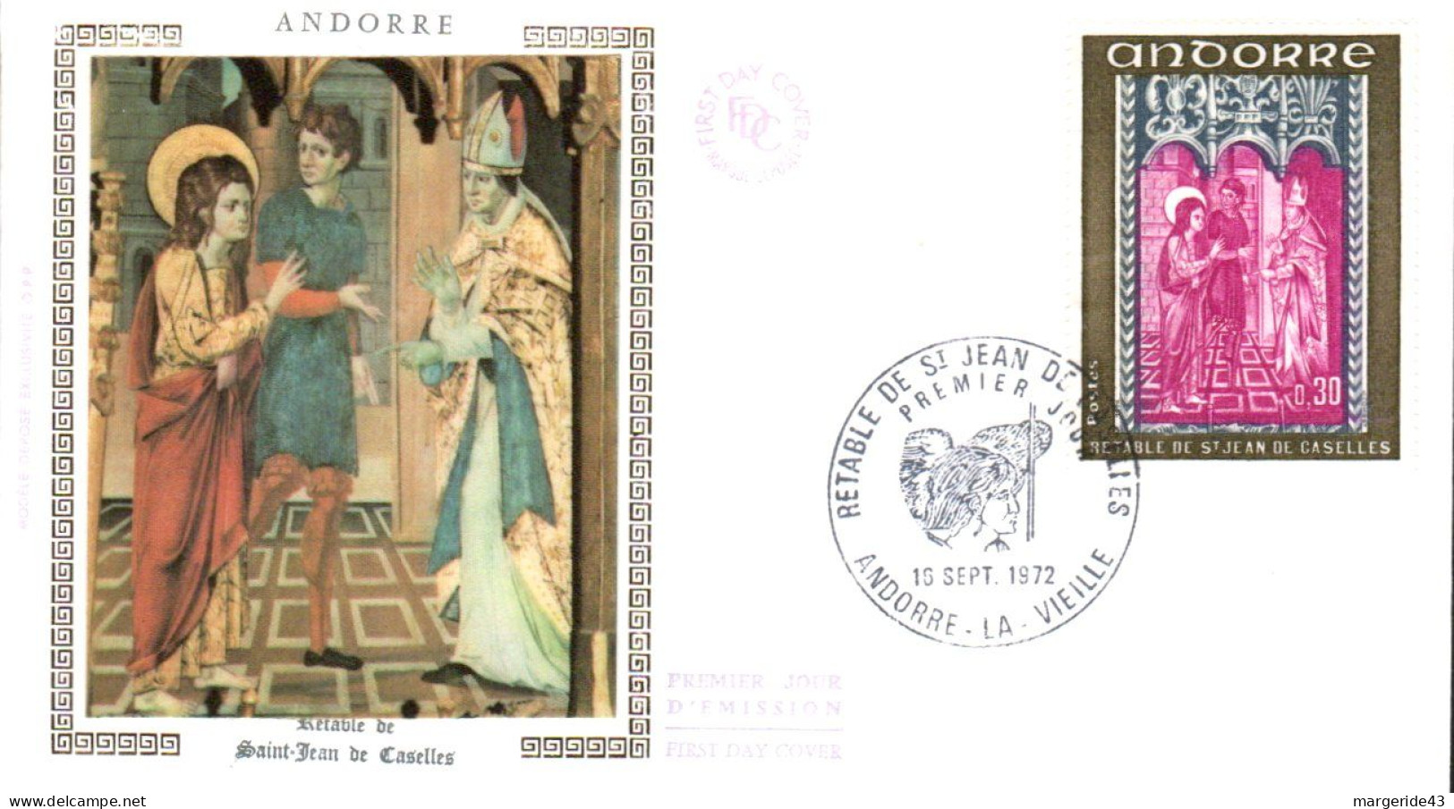 ANDORRE  LOT 38  FDC DIFFERENTS