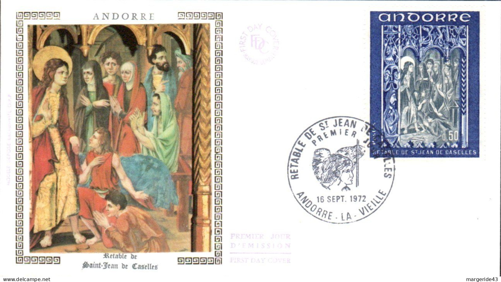 ANDORRE  LOT 38  FDC DIFFERENTS