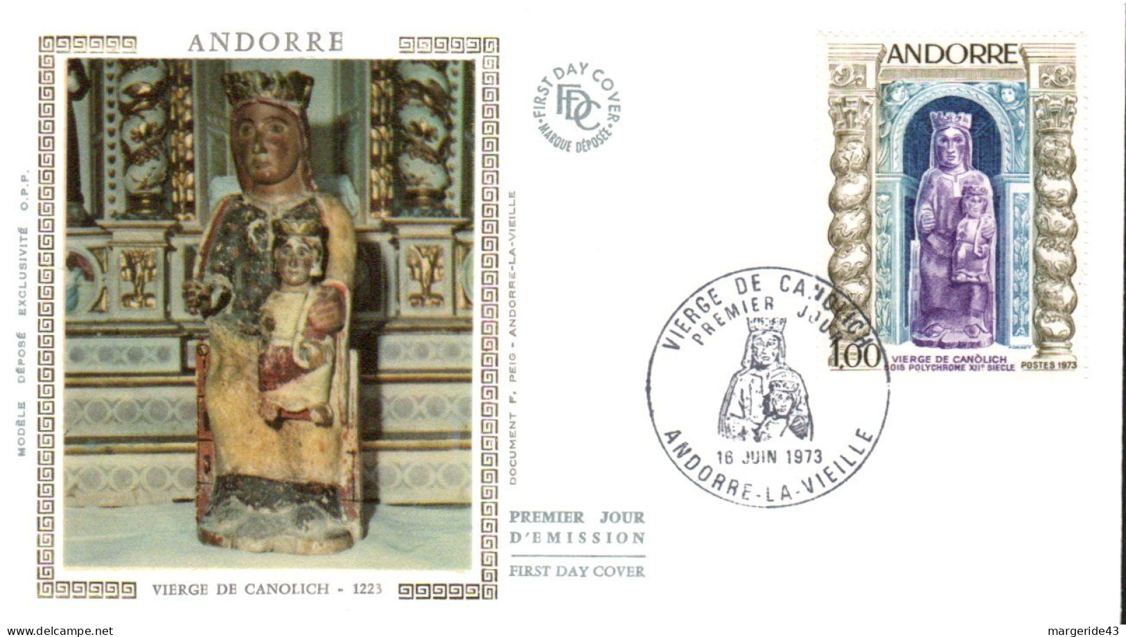 ANDORRE  LOT 38  FDC DIFFERENTS